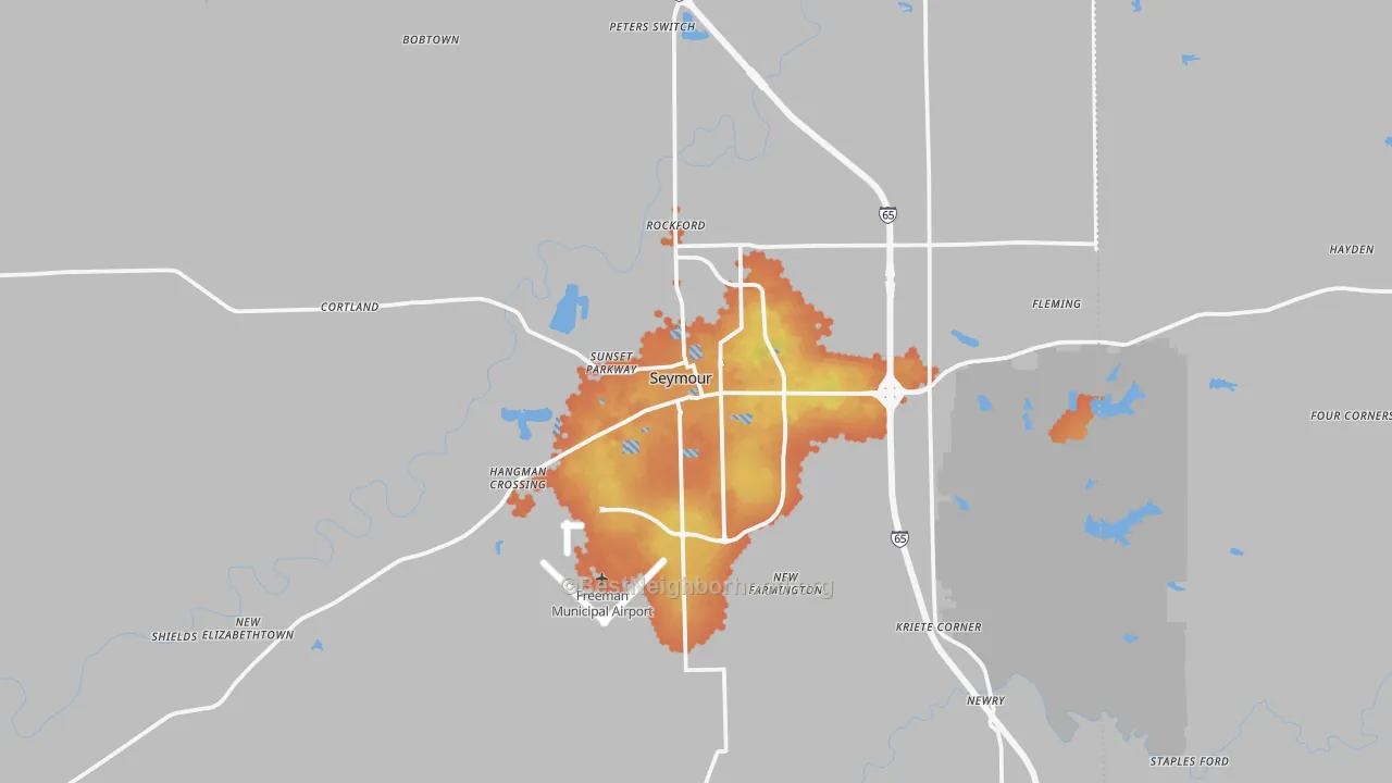 Bike Grade map of Seymour, IN