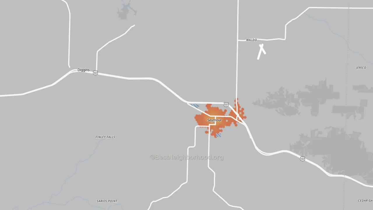 Bike Grade map of Seymour, MO