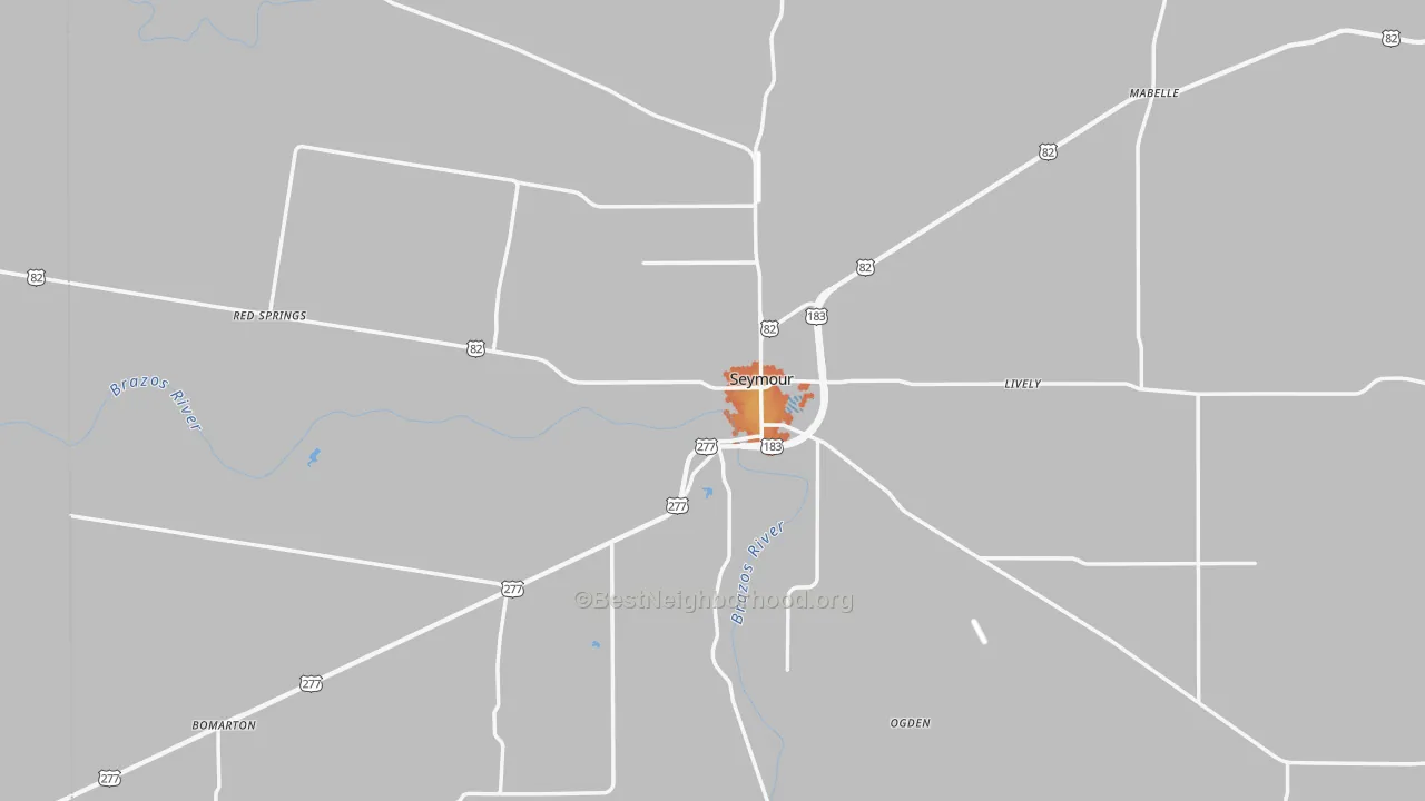 Bike Grade map of Seymour, TX