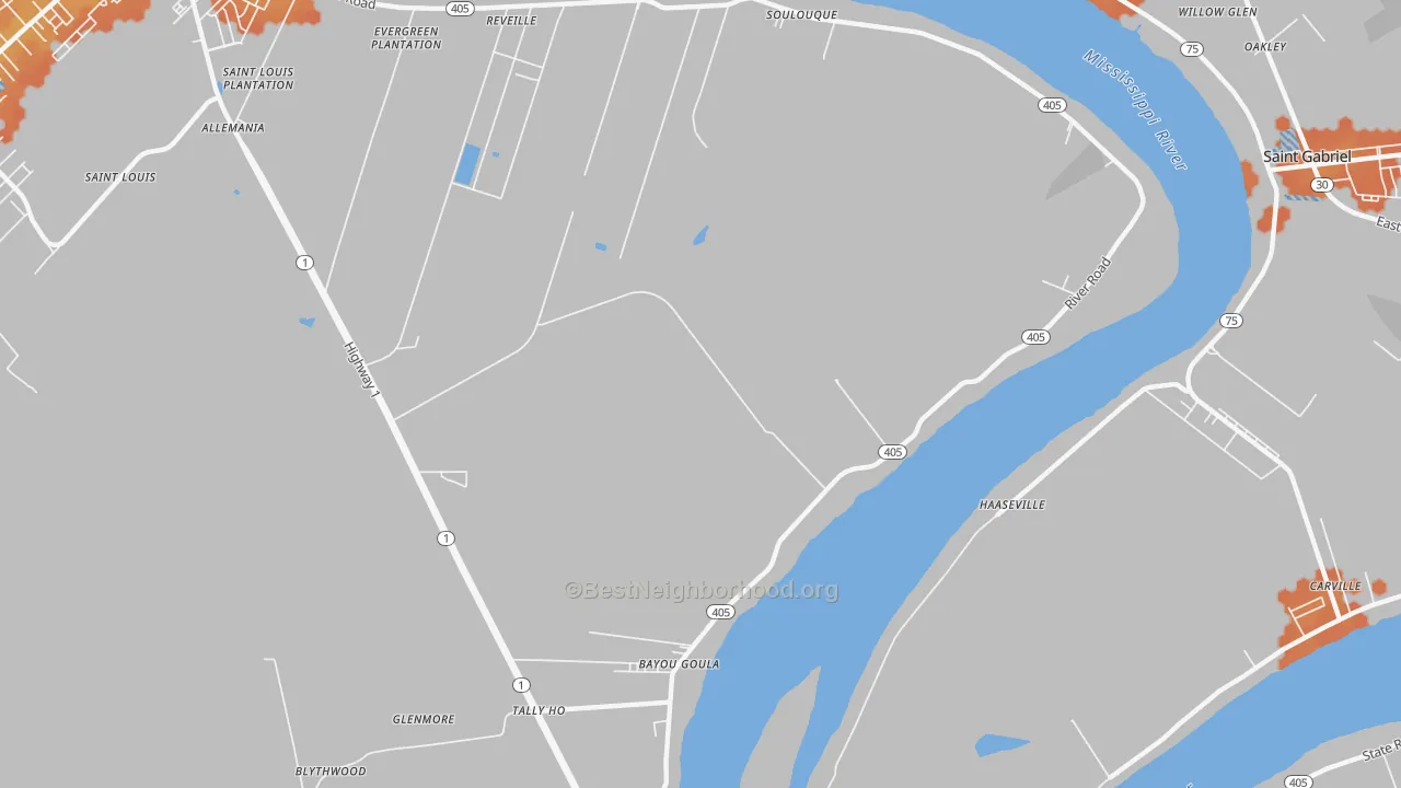 Bike Grade map of Seymourville, LA