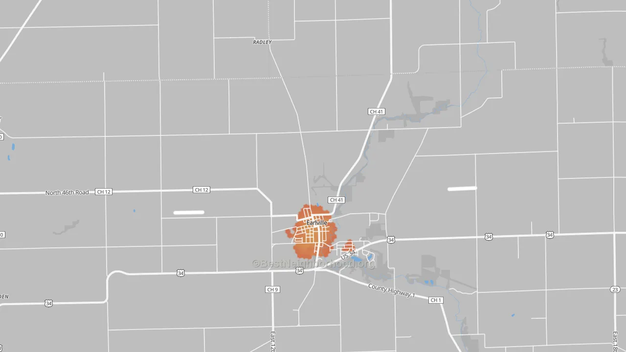 Bike Grade map of Shabbona Grove, IL