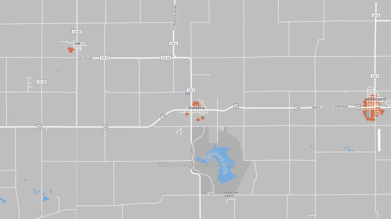 Bike Grade map of Shabbona, IL