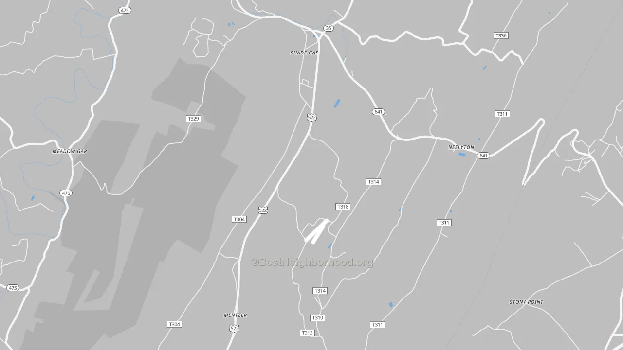 Bike Grade map of Shade Gap, PA
