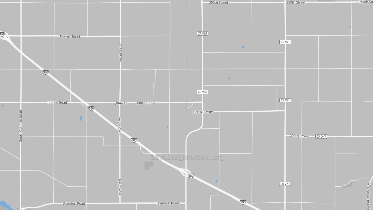 Bike Grade map of Shady Grove, IA