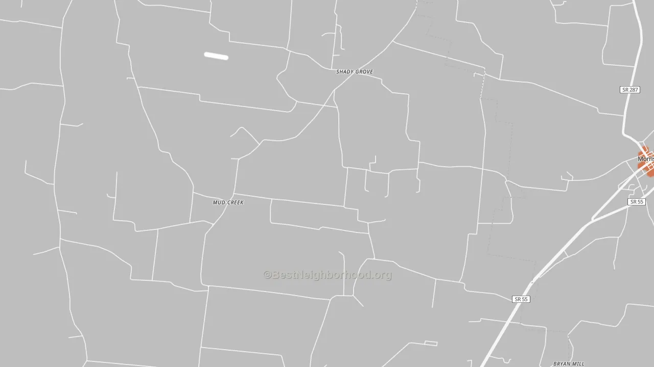 Bike Grade map of Shady Grove, TN