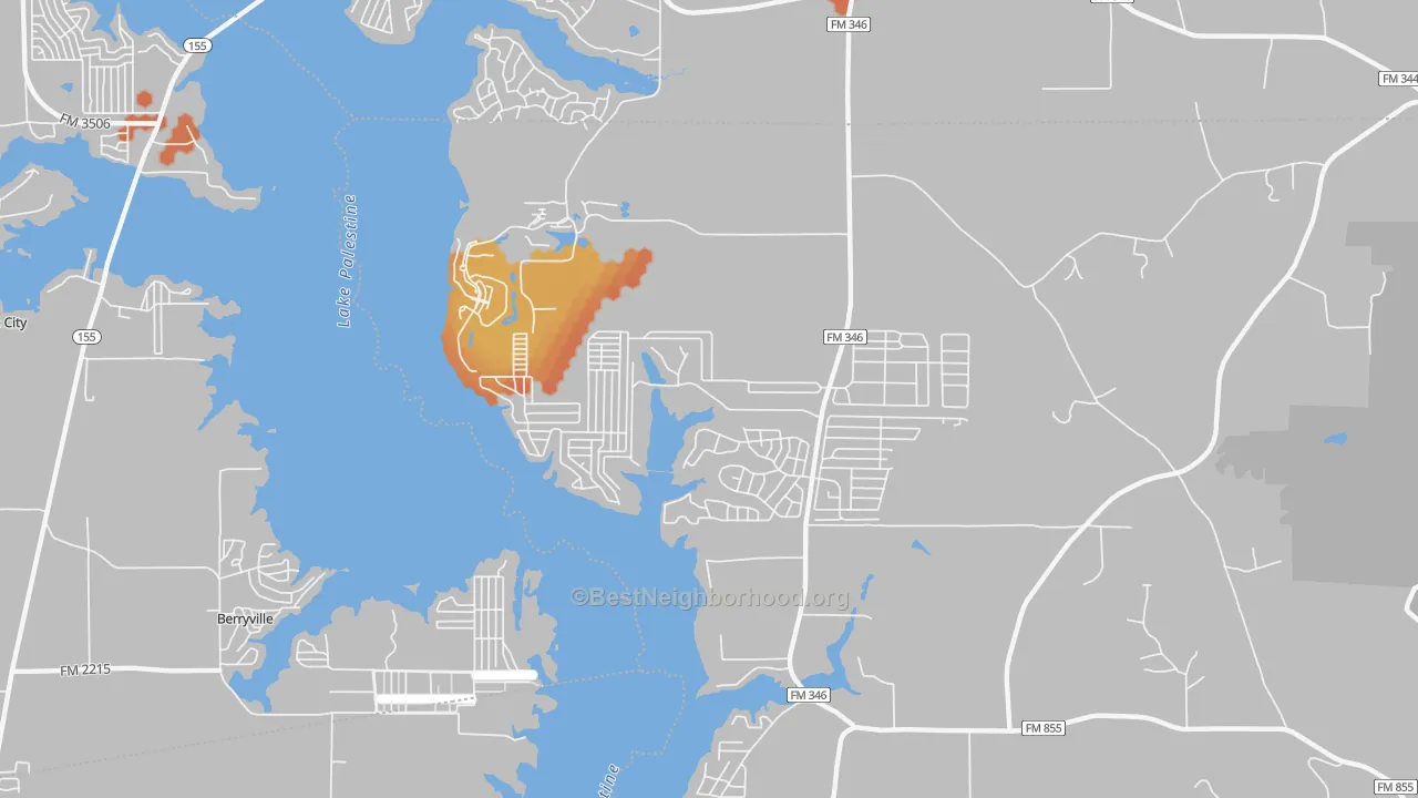 Bike Grade map of Shadybrook, TX