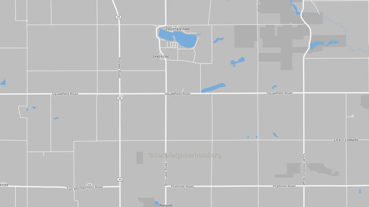 Bike Grade map of Shadyside, MI