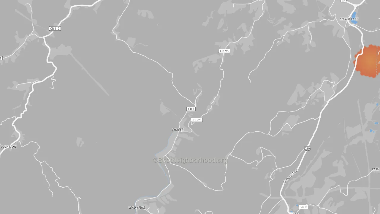 Bike Grade map of Shafer, WV
