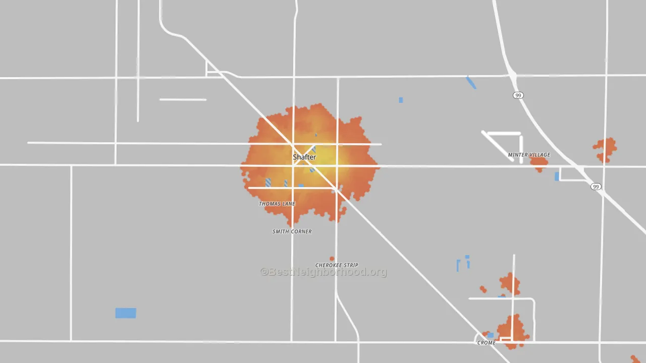 Bike Grade map of Shafter, CA