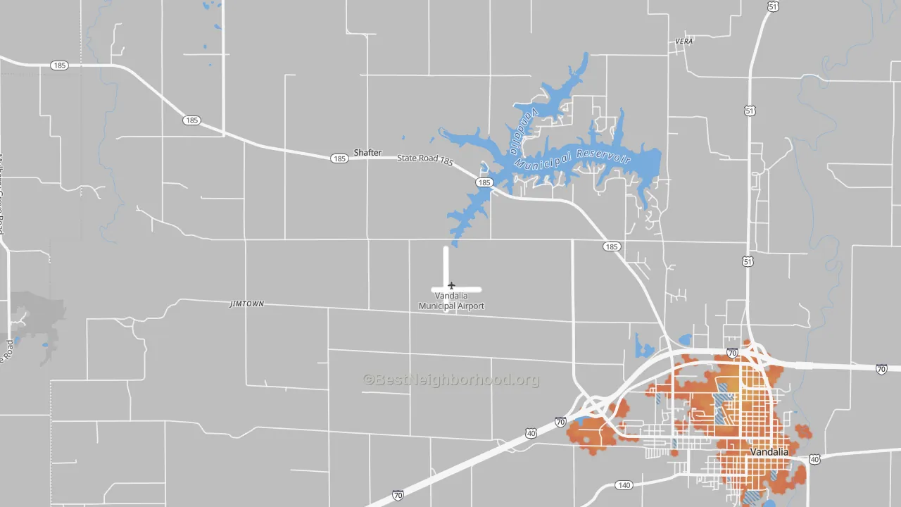 Bike Grade map of Shafter, IL