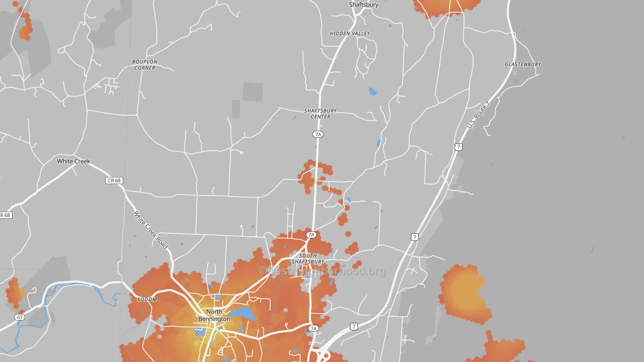 Bike Grade map of Shaftsbury, VT