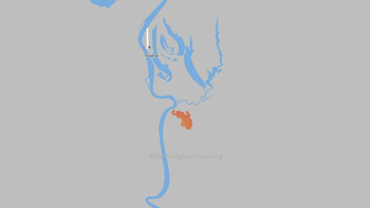Bike Grade map of Shageluk, AK