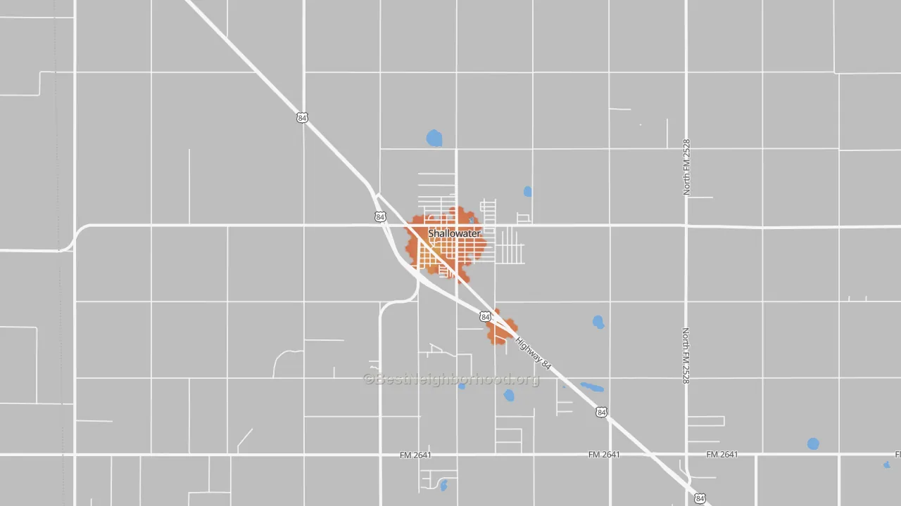 Bike Grade map of Shallowater, TX