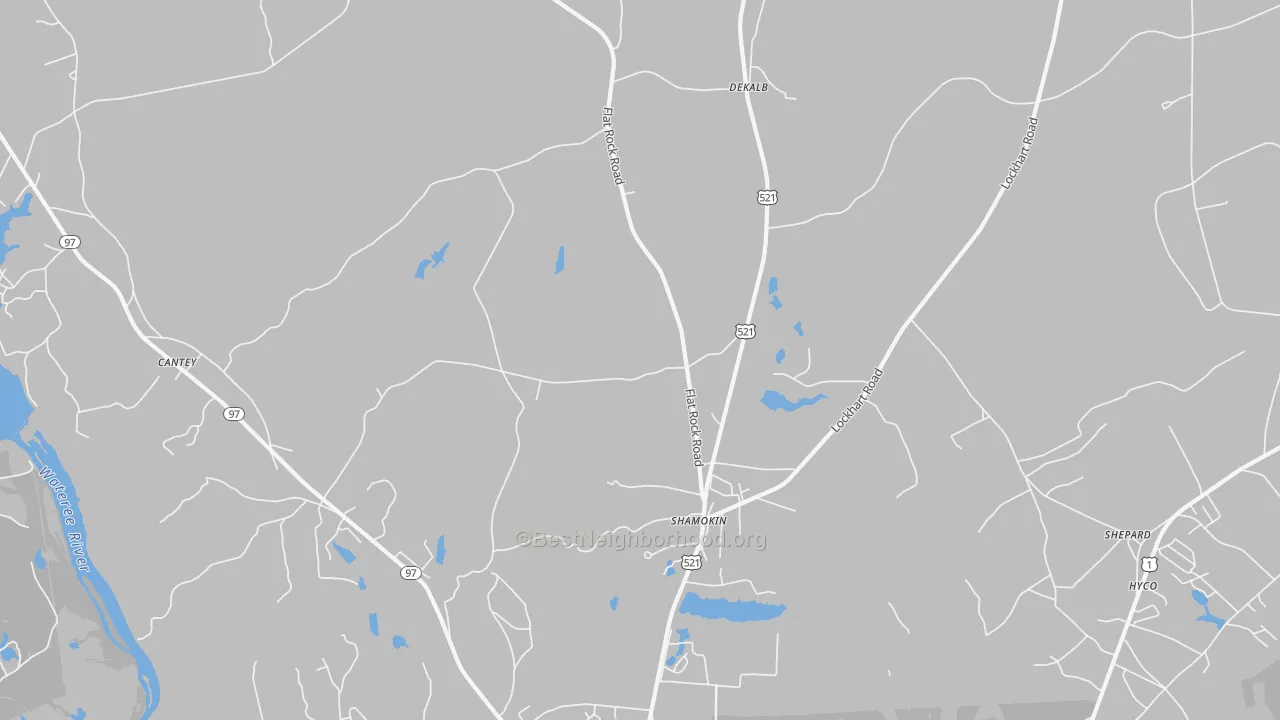 Bike Grade map of Shamokin, SC