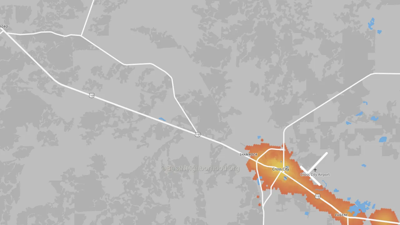 Bike Grade map of Shamrock, FL