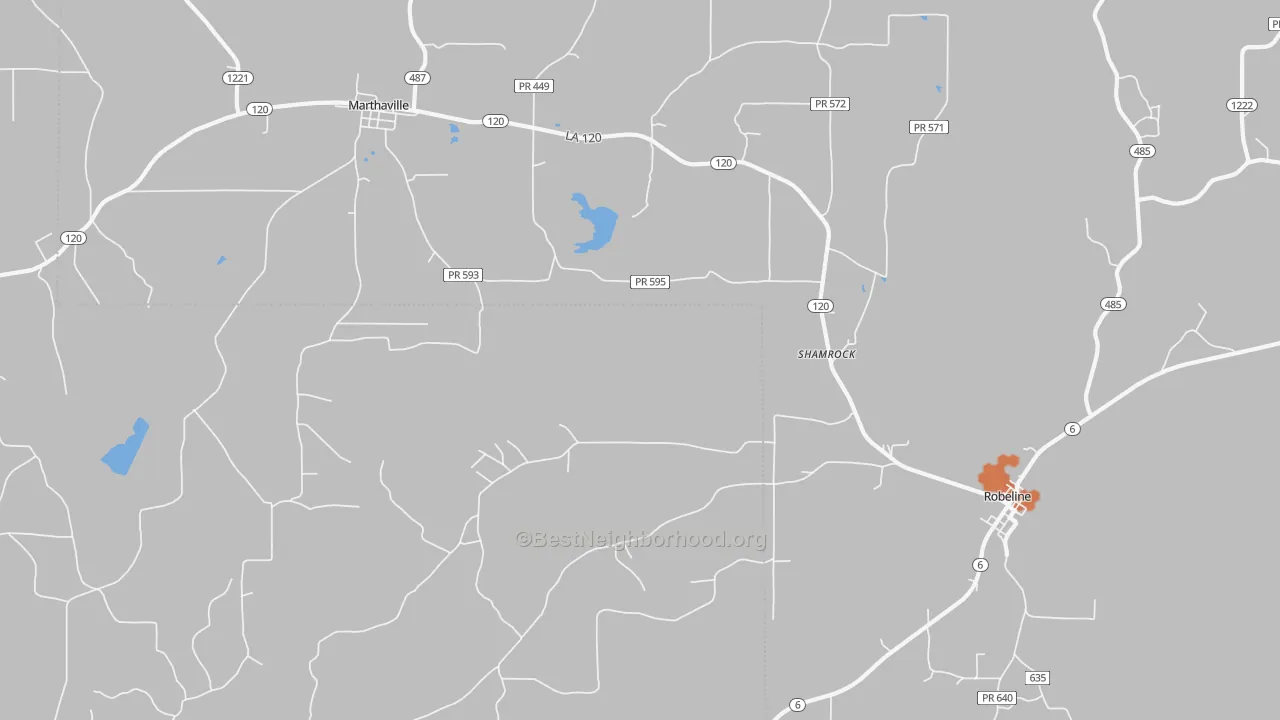 Bike Grade map of Shamrock, LA