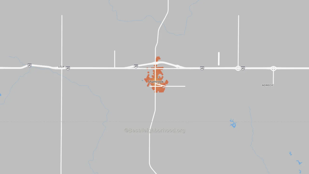 Bike Grade map of Shamrock, TX