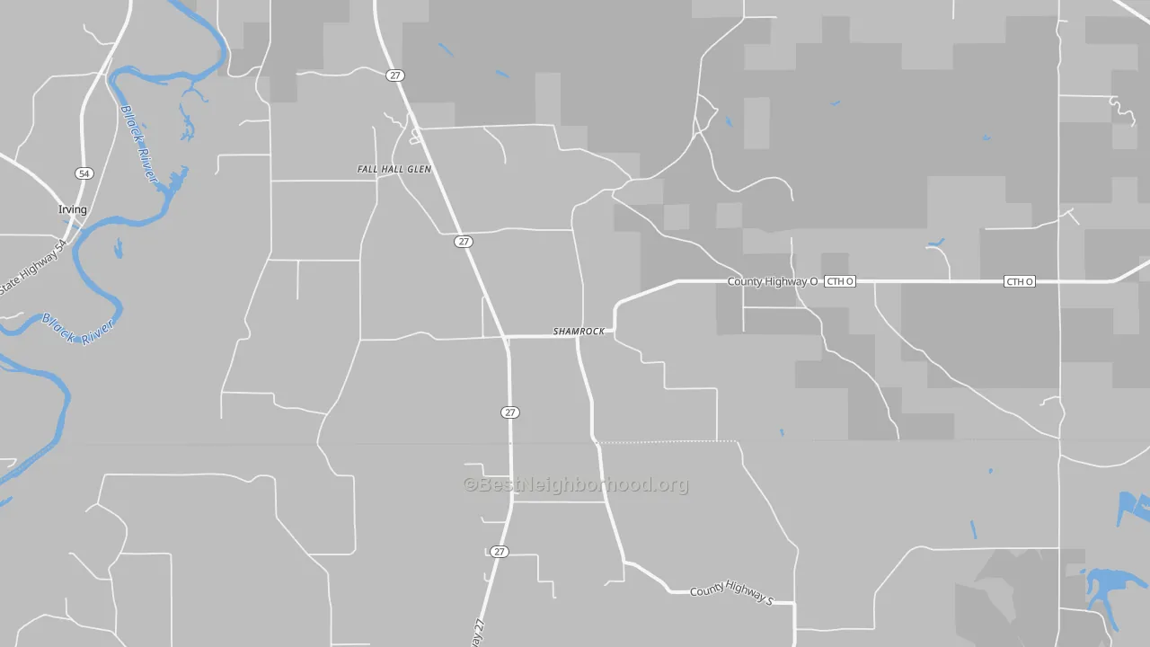 Bike Grade map of Shamrock, WI