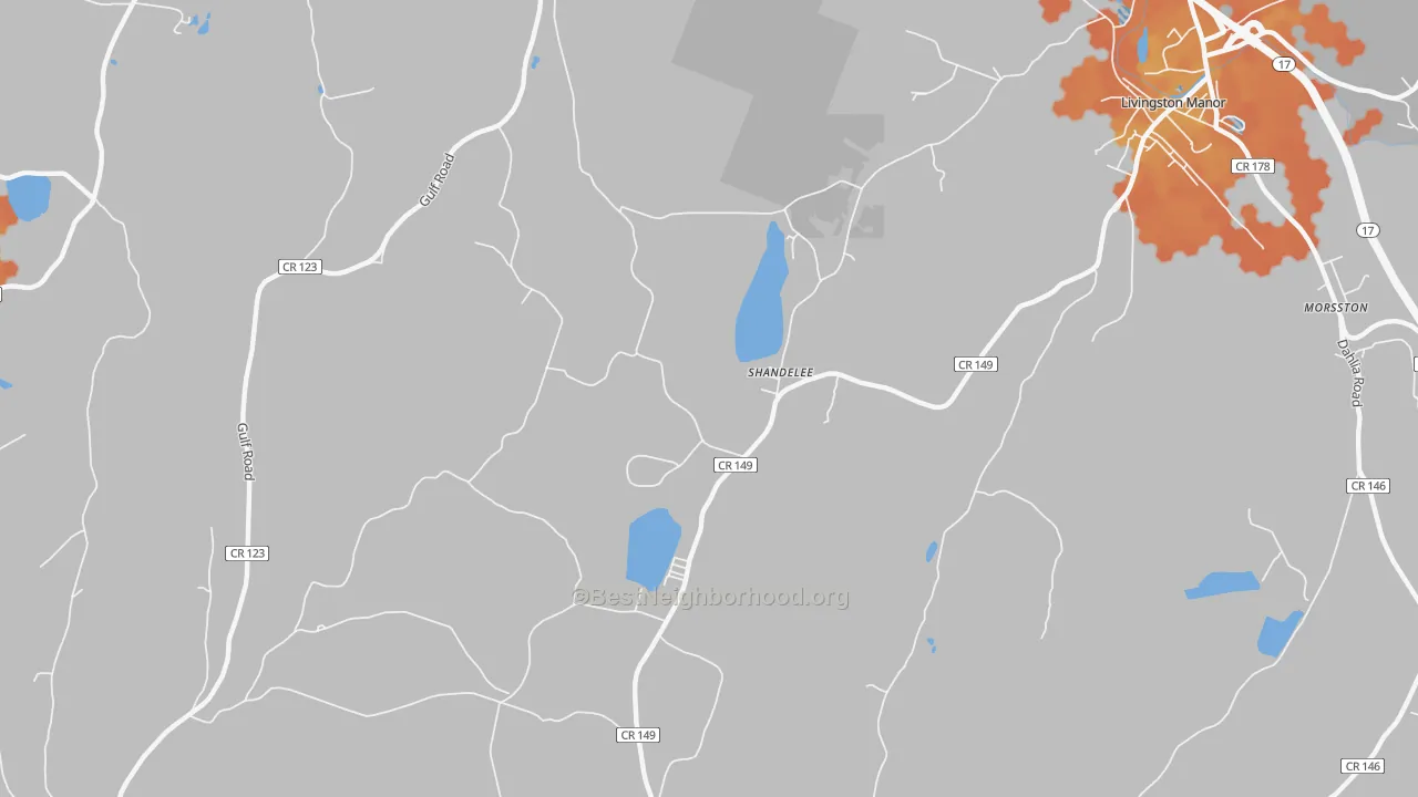 Bike Grade map of Shandelee, NY