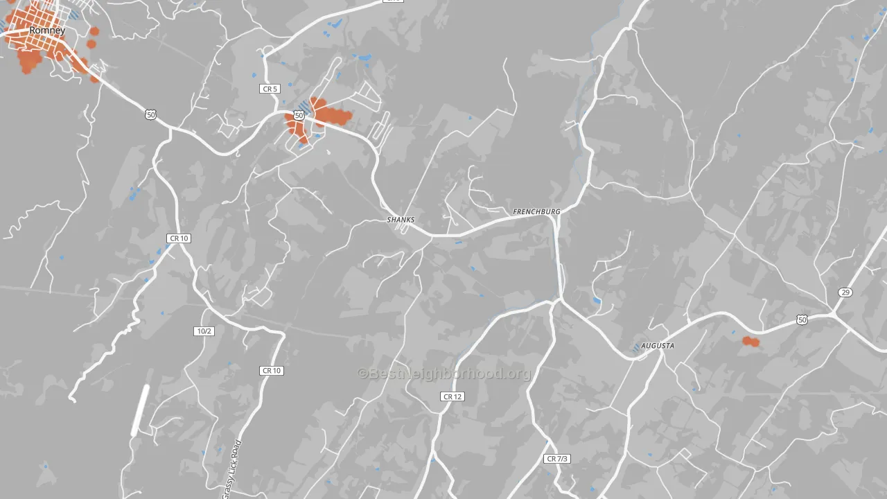 Bike Grade map of Shanks, WV