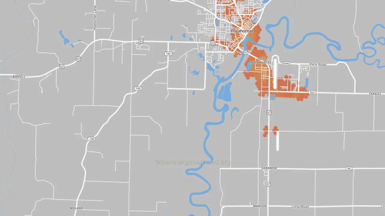 Bike Grade map of Shannon, AR