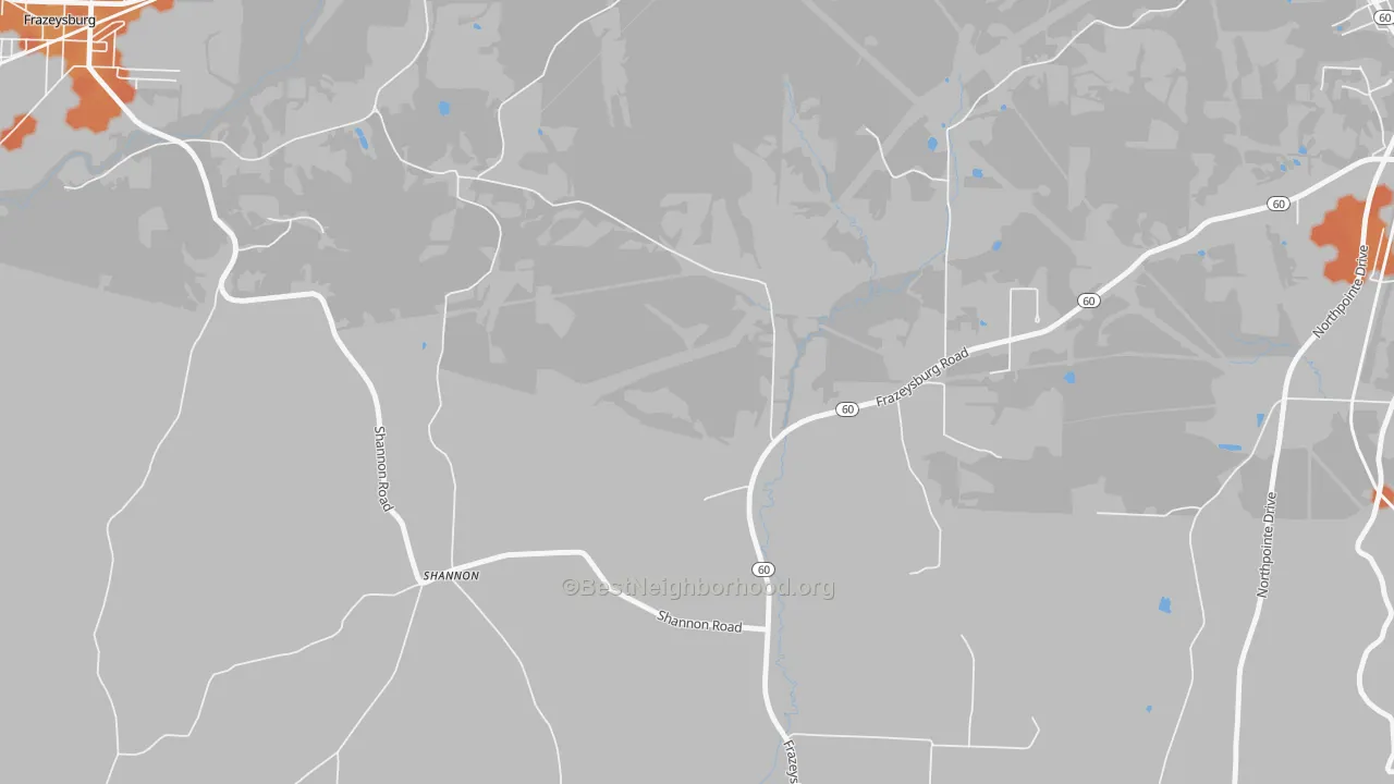 Bike Grade map of Shannon, OH