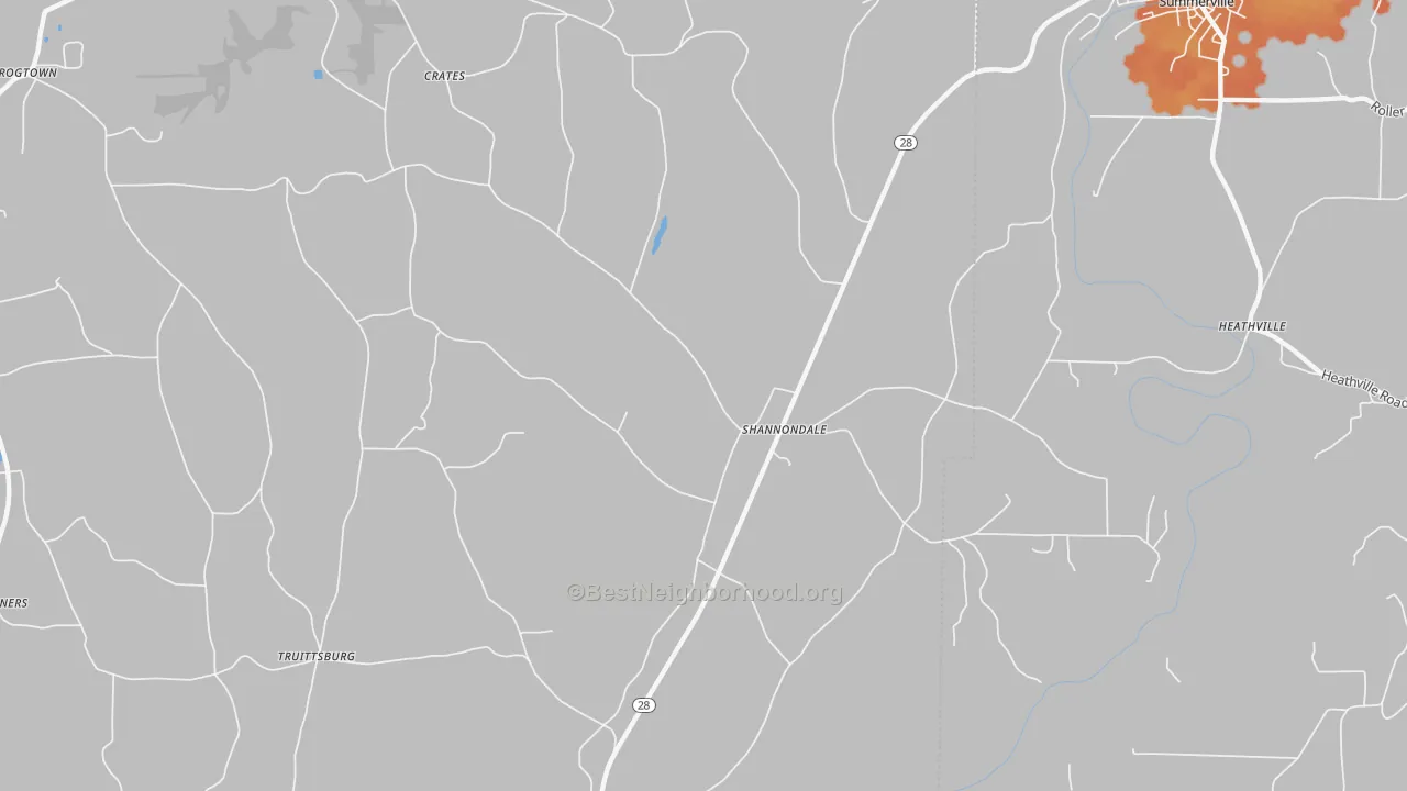 Bike Grade map of Shannondale, PA