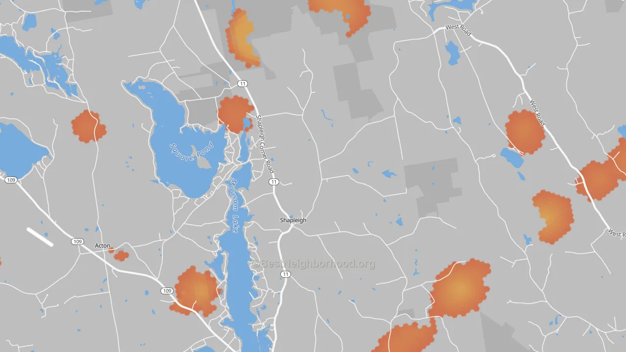 Bike Grade map of Shapleigh, ME