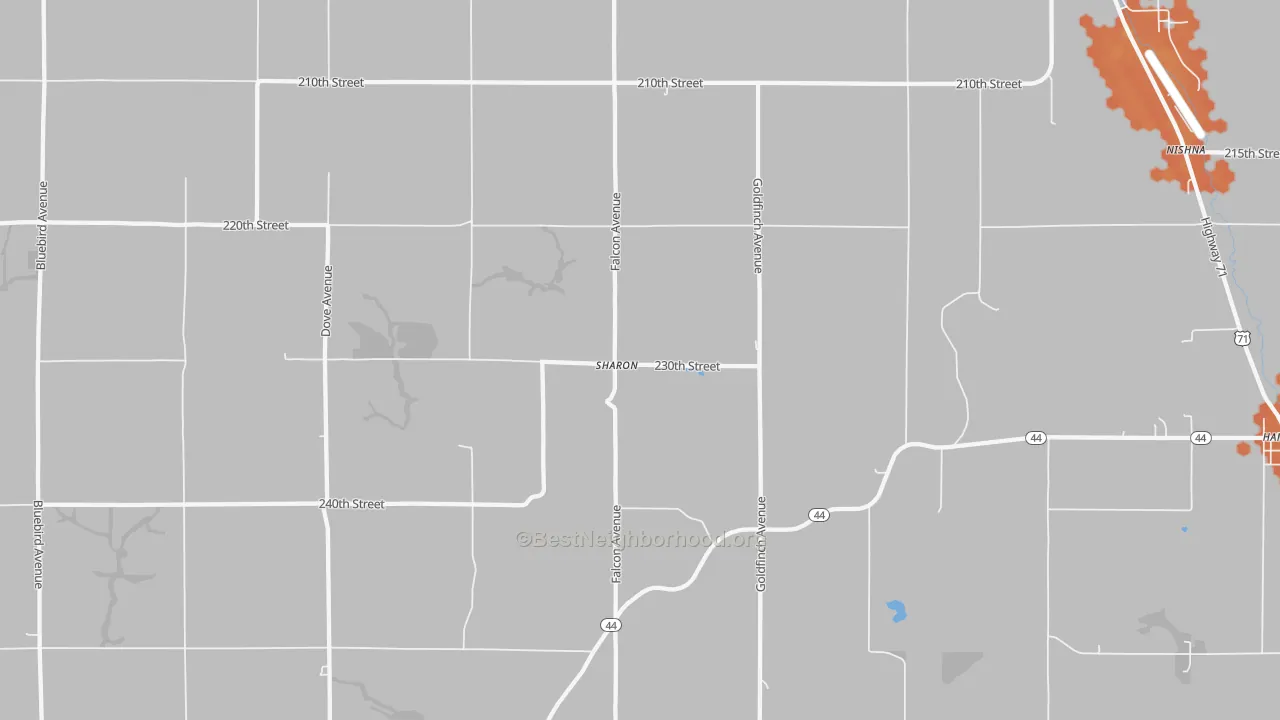 Bike Grade map of Sharon, IA
