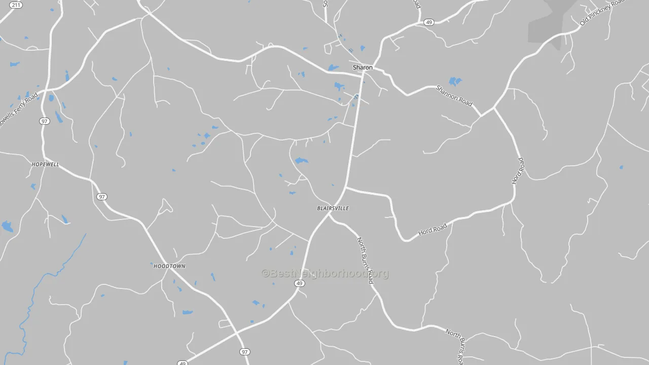 Bike Grade map of Sharon, SC