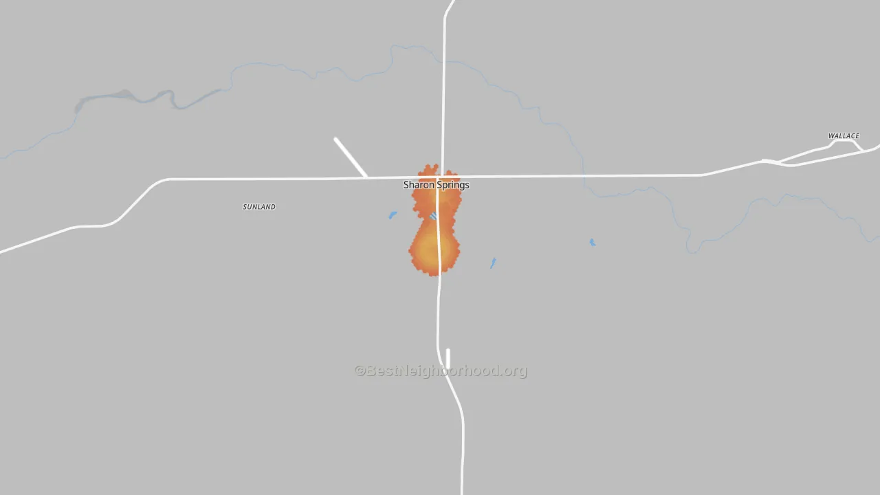 Bike Grade map of Sharon Springs, KS
