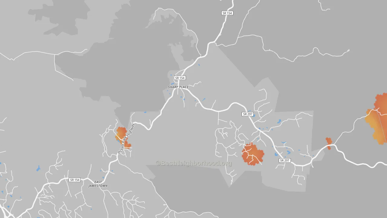Bike Grade map of Sharp Place, TN