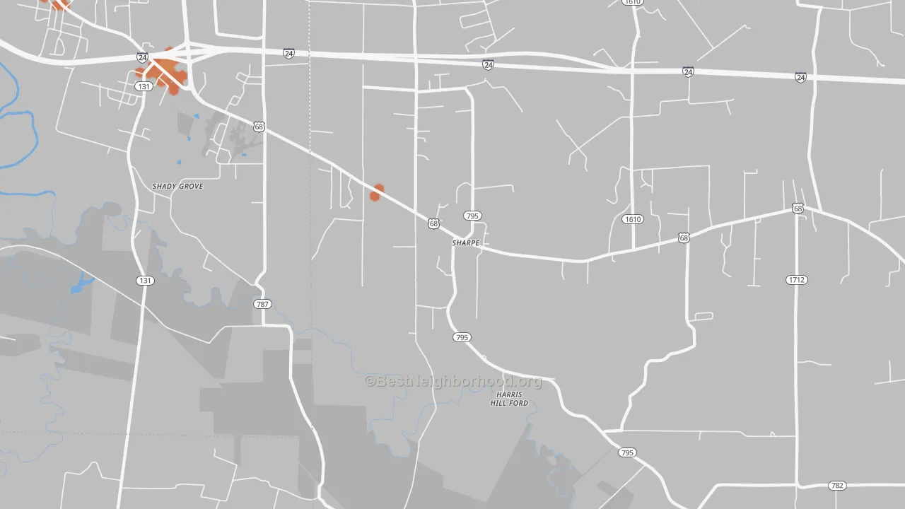 Bike Grade map of Sharpe, KY
