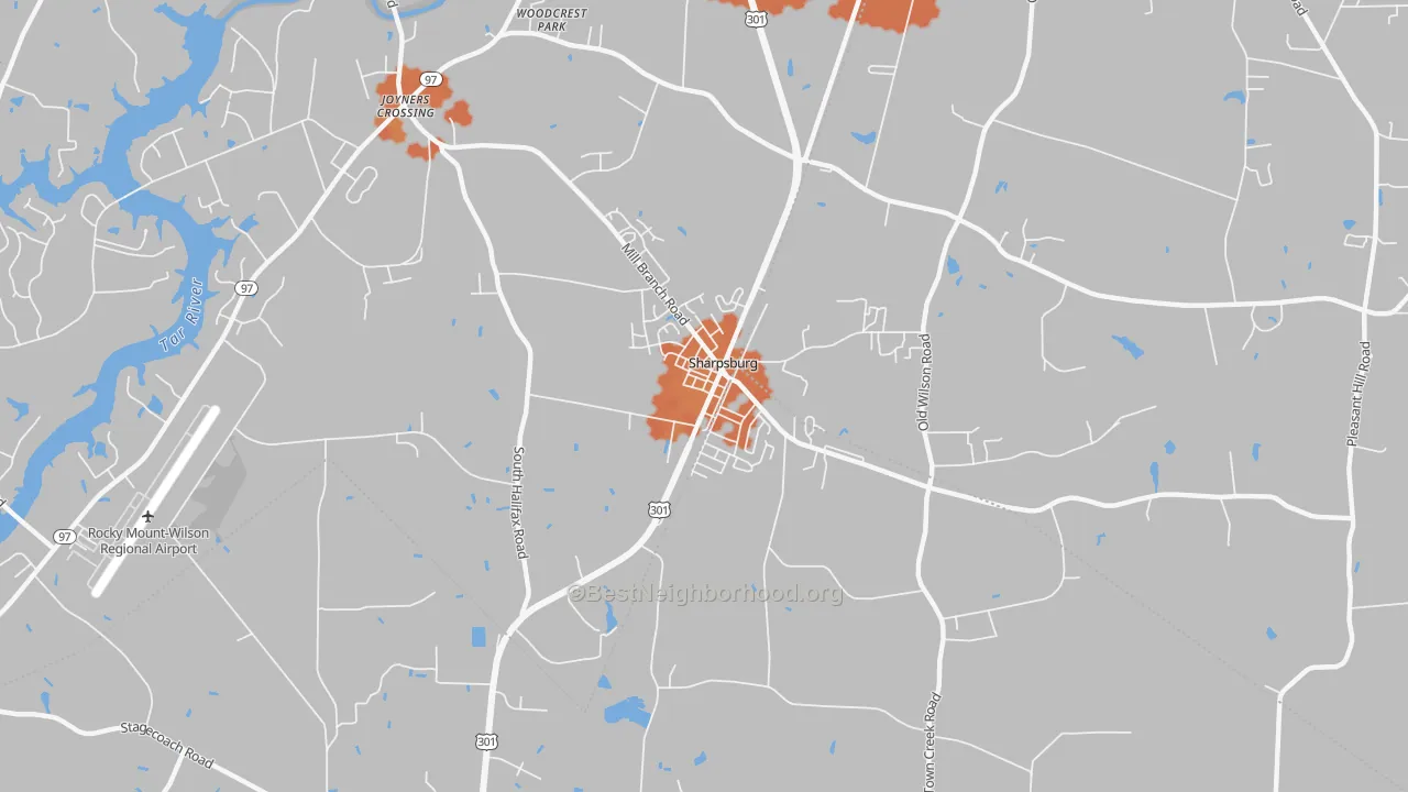 Bike Grade map of Sharpsburg, NC