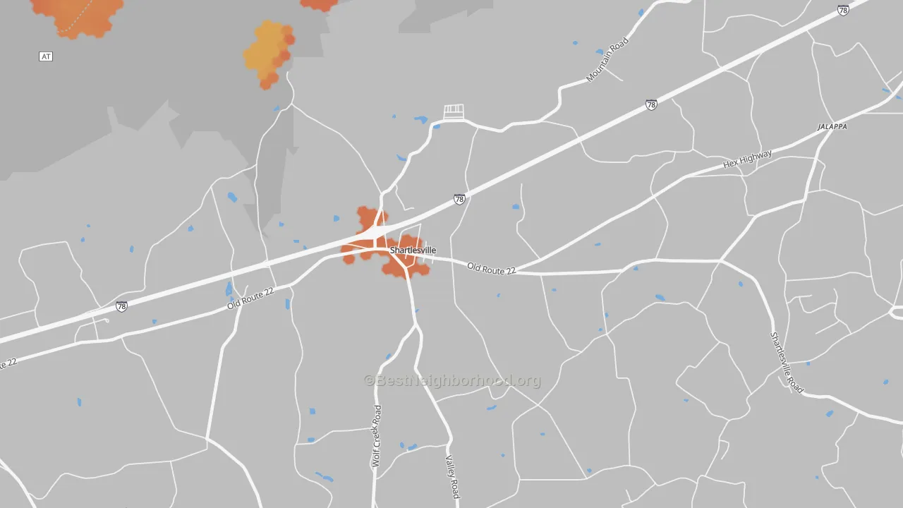 Bike Grade map of Shartlesville, PA