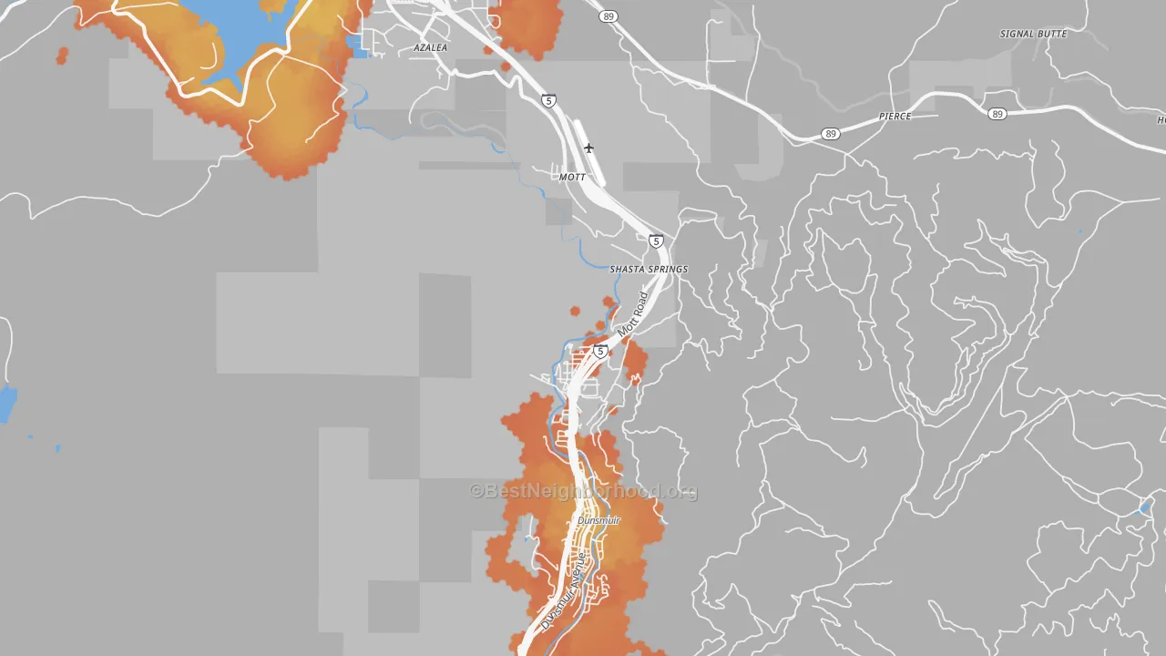 Bike Grade map of Shasta Retreat, CA