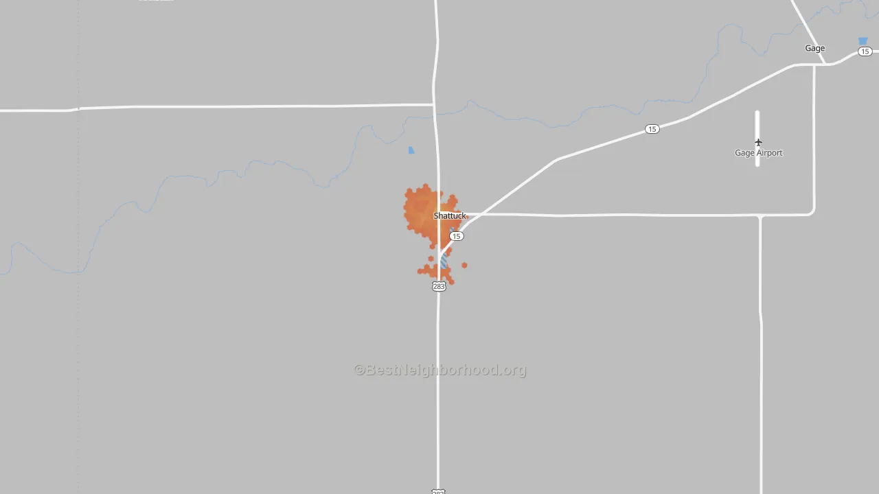 Bike Grade map of Shattuck, OK
