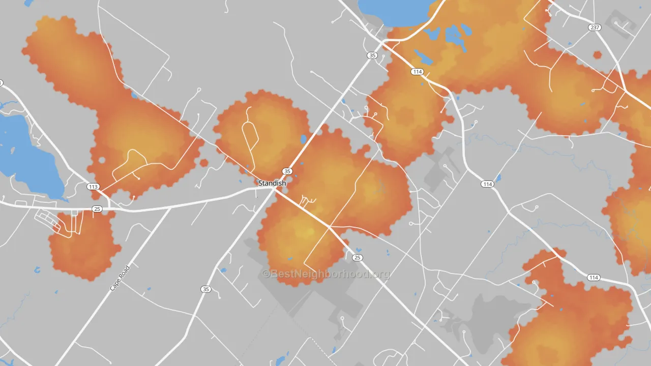 Bike Grade map of Shaw Mills, ME