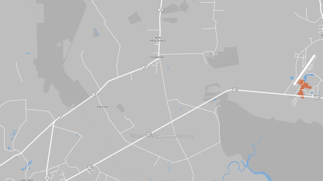 Bike Grade map of Shawboro, NC