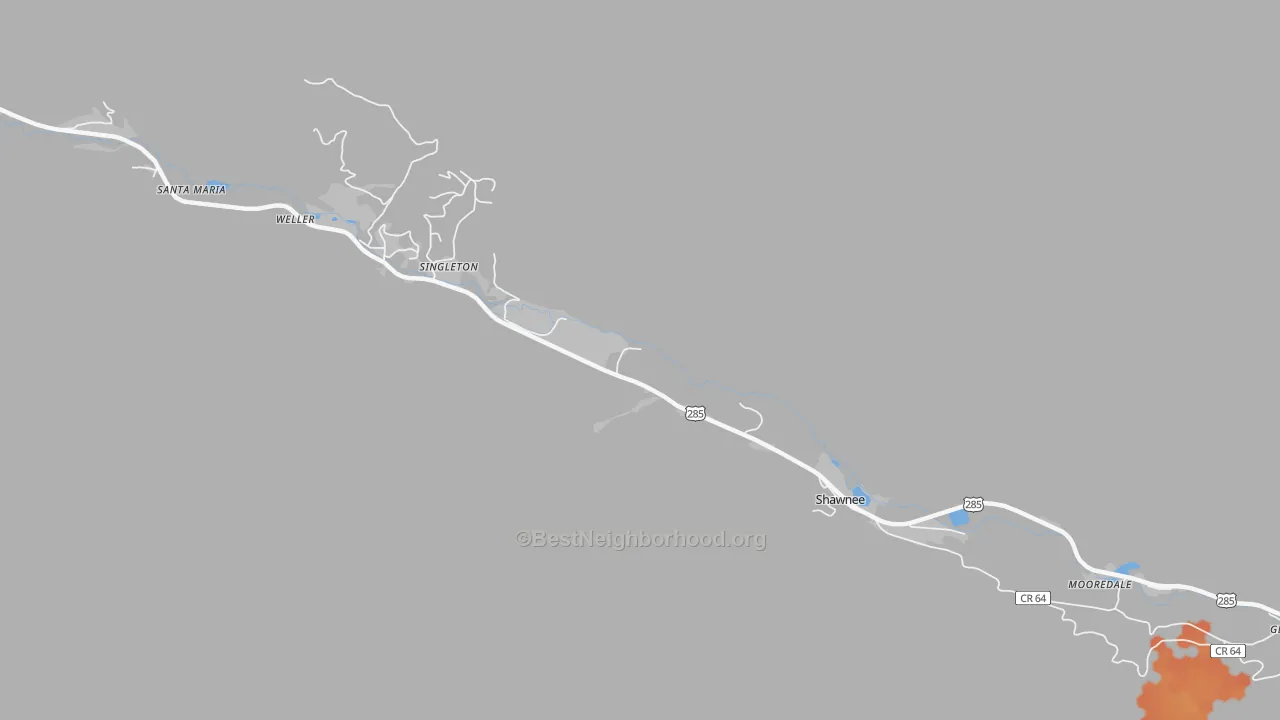 Bike Grade map of Shawnee, CO