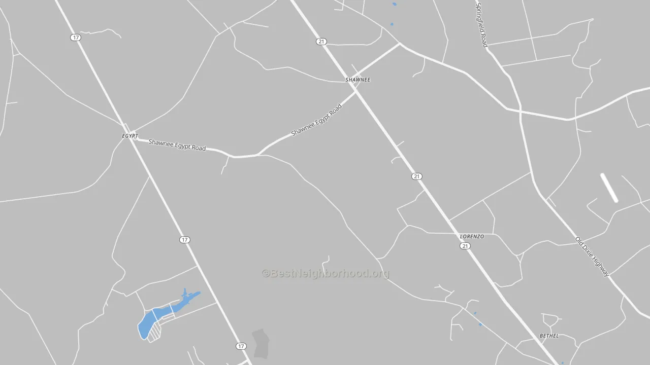 Bike Grade map of Shawnee, GA