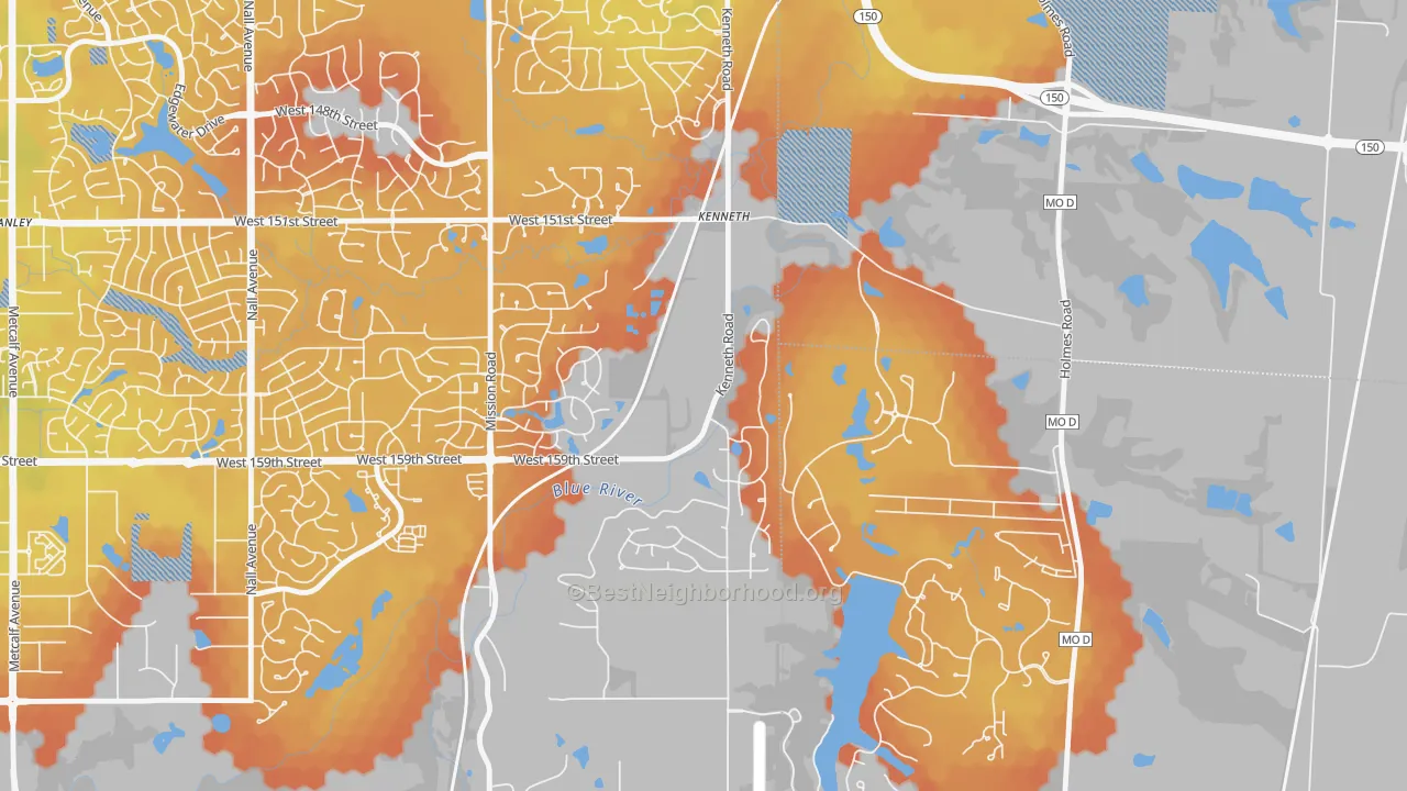 Bike Grade map of Shawnee Mission, KS