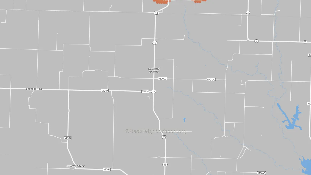 Bike Grade map of Shawnee Mound, MO