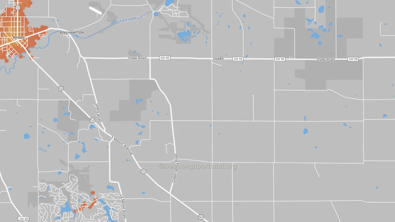 Bike Grade map of Shaws, IL