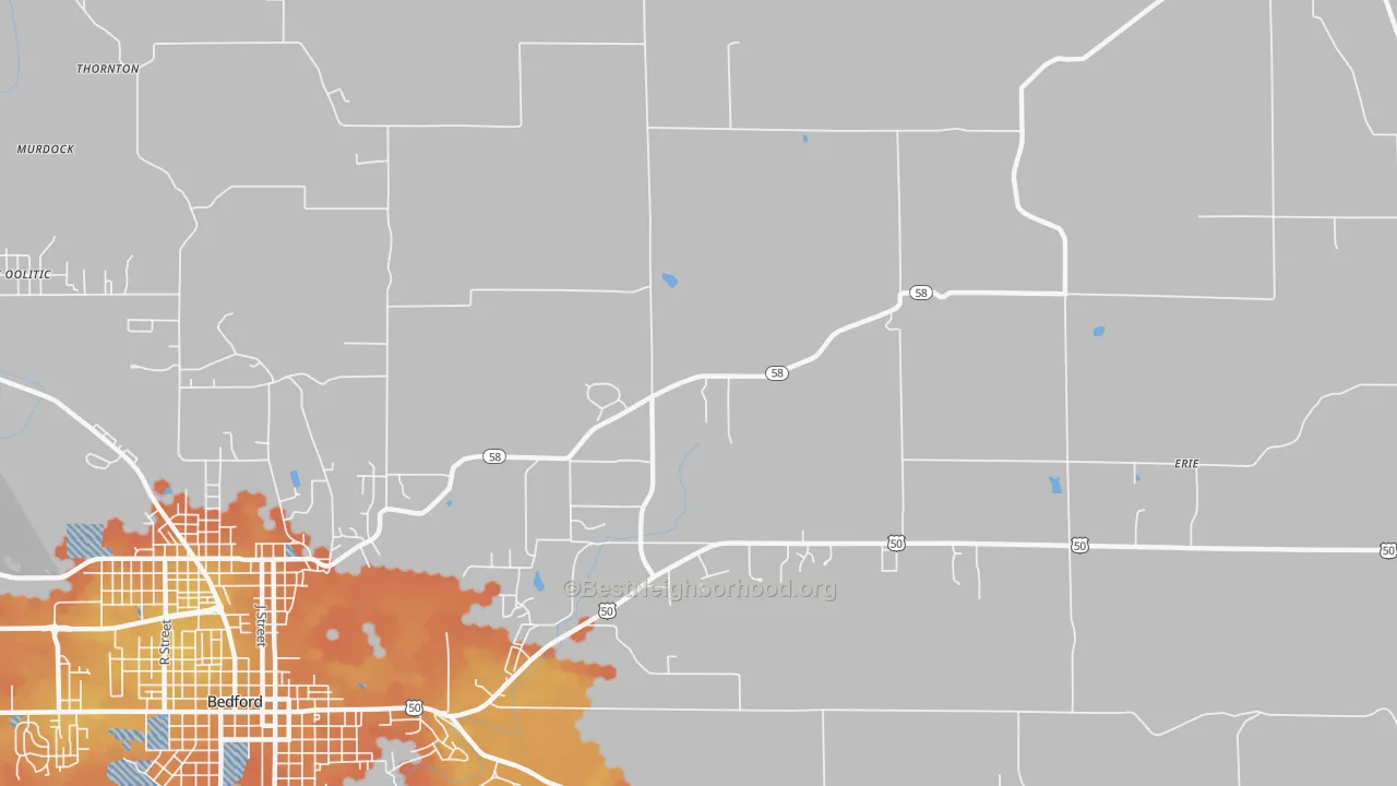 Bike Grade map of Shawswick, IN
