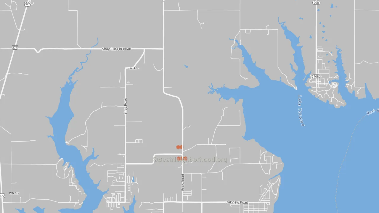 Bike Grade map of Shay, OK