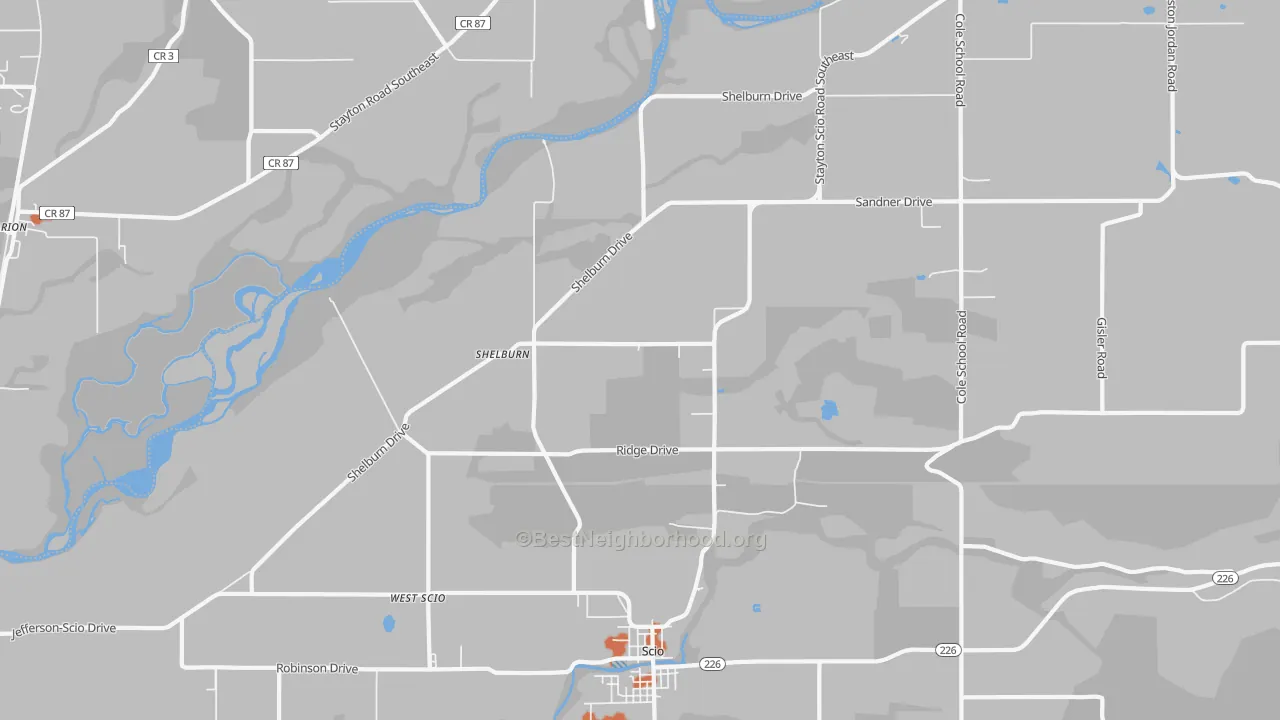 Bike Grade map of Shelburn, OR