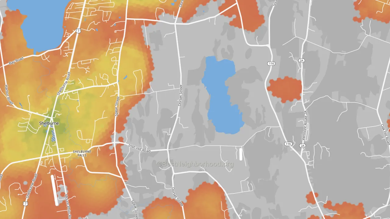 Bike Grade map of Shelburne Falls, VT