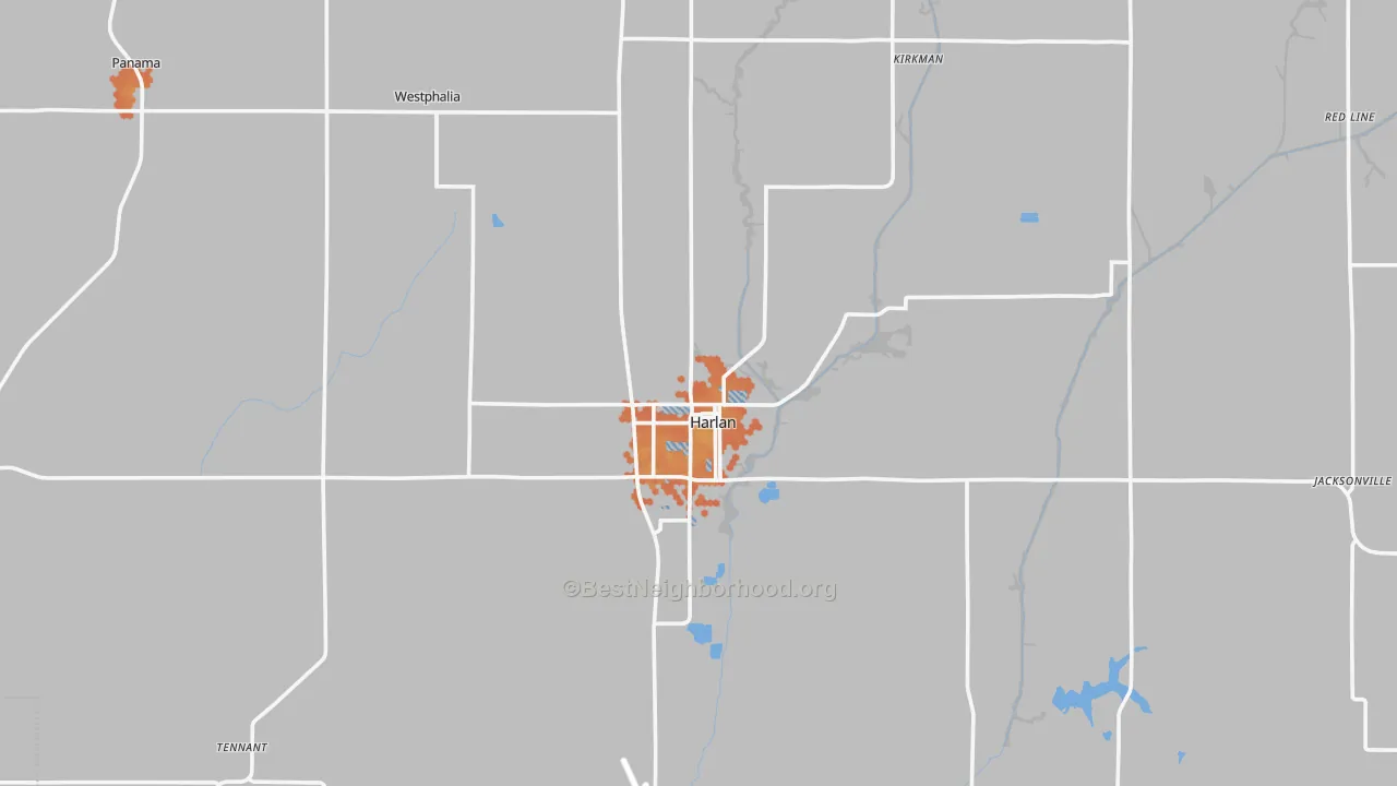 Bike Grade map of Shelby County, IA