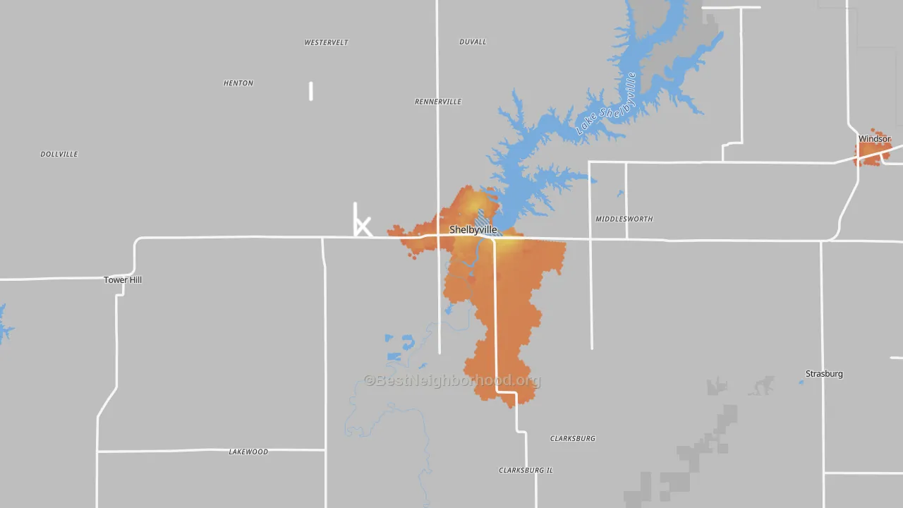 Bike Grade map of Shelby County, IL